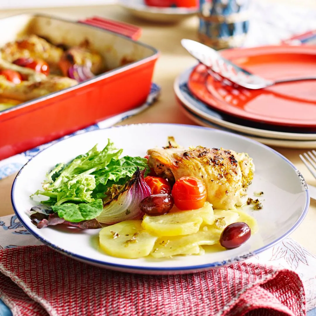 Julie Goodwin’s Greek chicken tray bake