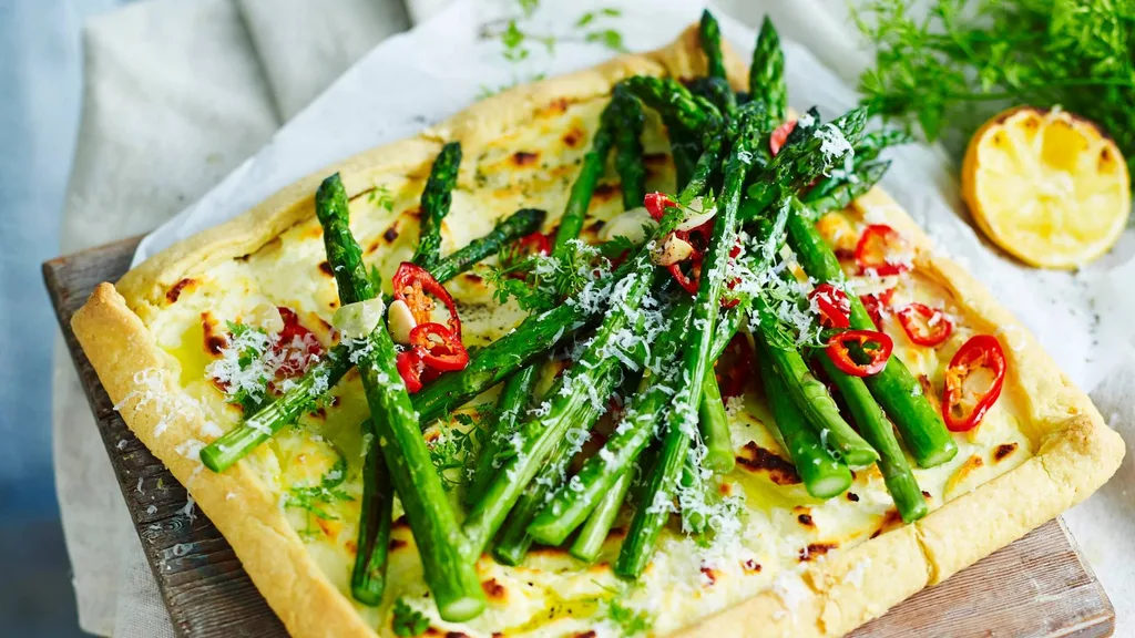 Loaded asparagus and ricotta galette recipe