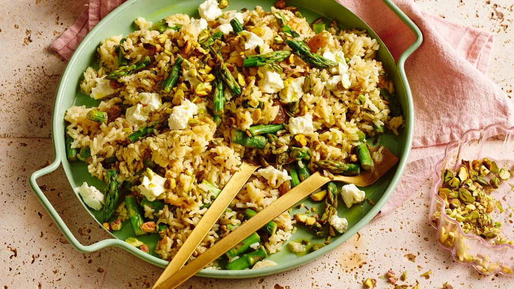 Rice pilaf with spring vegetables