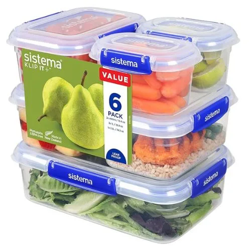 Sistema KLIP IT PLUS Food Storage Containers | 6 Piece Airtight Containers Set