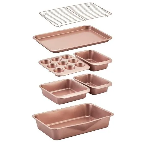 Wiltshire 7 Piece Smart Stack Bakeware Set Rose Gold
