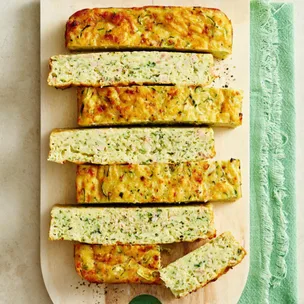 Zucchini slice on a board