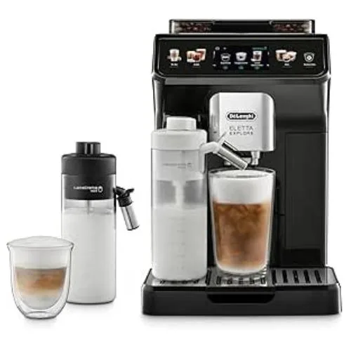 De'Longhi Eletta Explore Perfetto Automatic Coffee Machine with Cold and Hot Automatic Milk Frothing