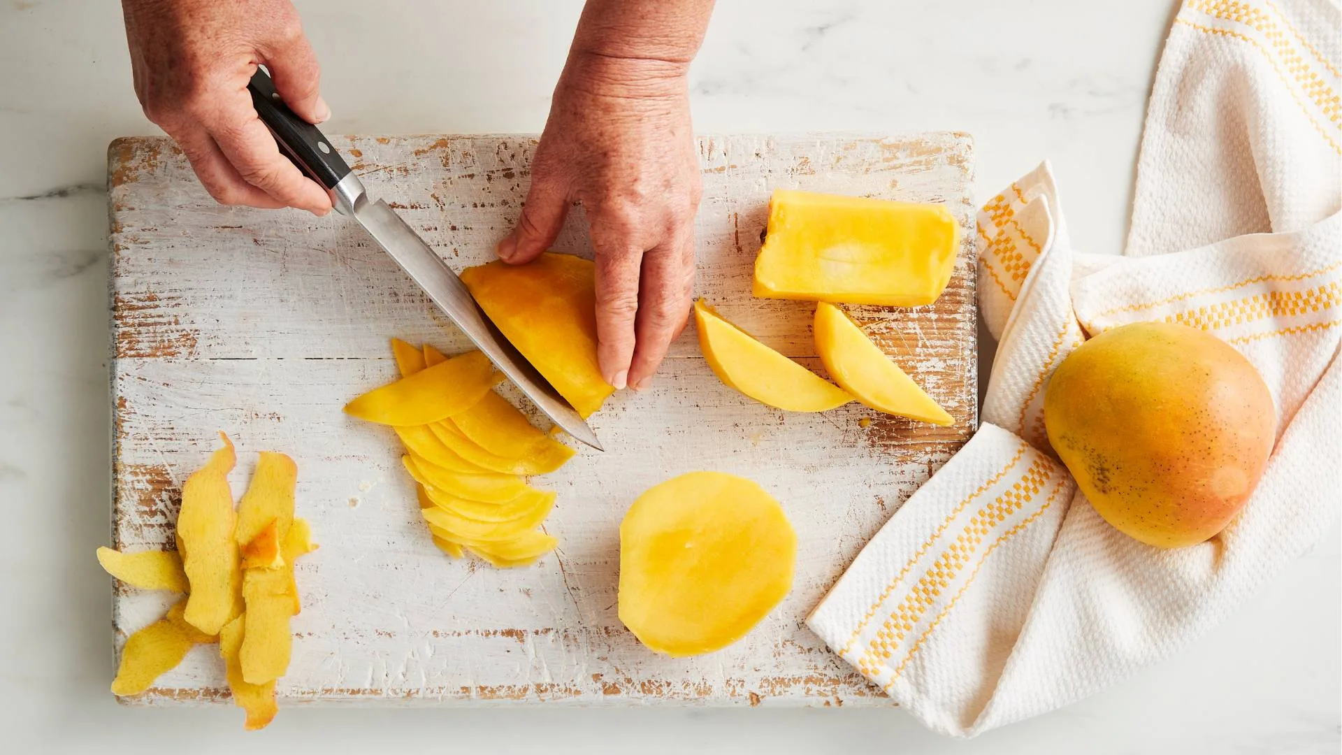How to slice mango into ribbons