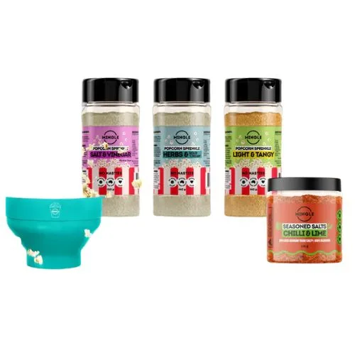 POPCORN SEASONINGS & POPPER BOWL - PACK