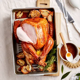 Citrus brined turkey with herb butter