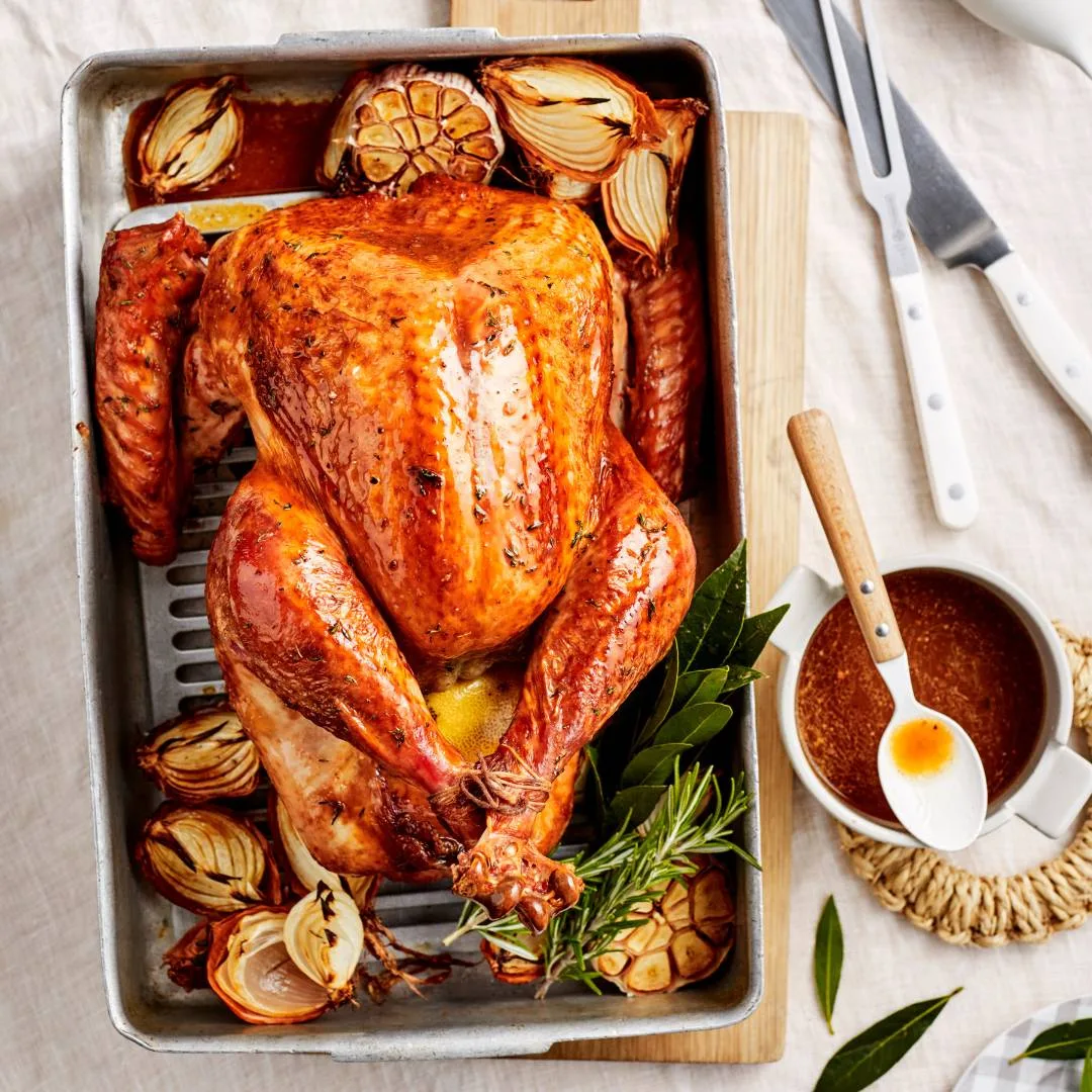 Citrus brined turkey with herb butter