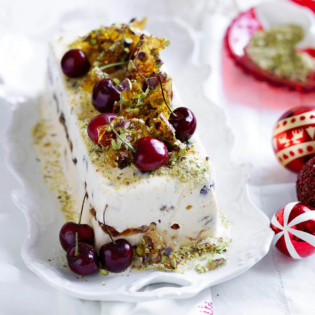 cherry and gingerbread ice cream cake