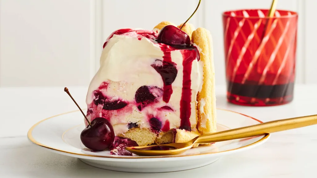 Frozen cherry cheesecake