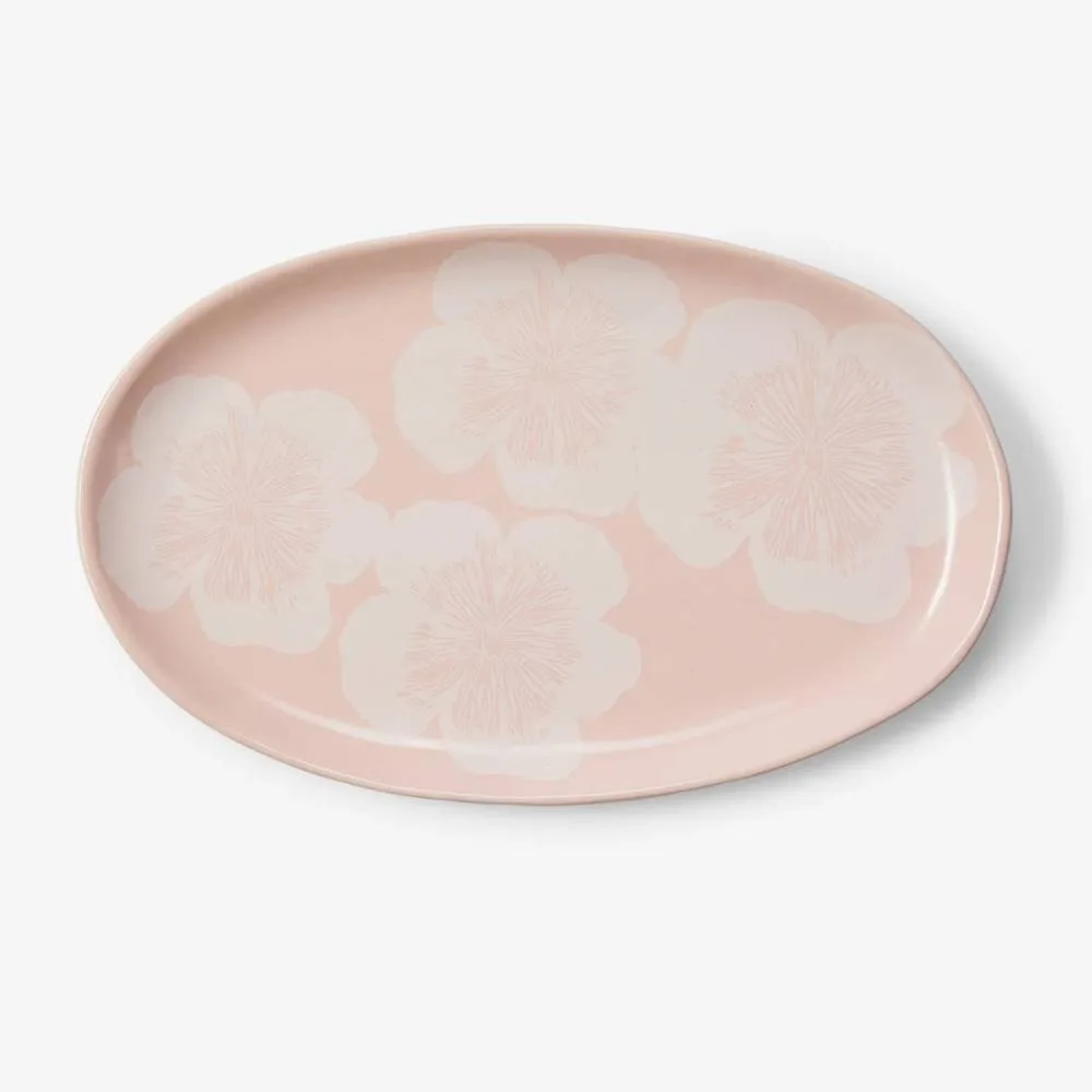 Jardin Pink Oval Plate 