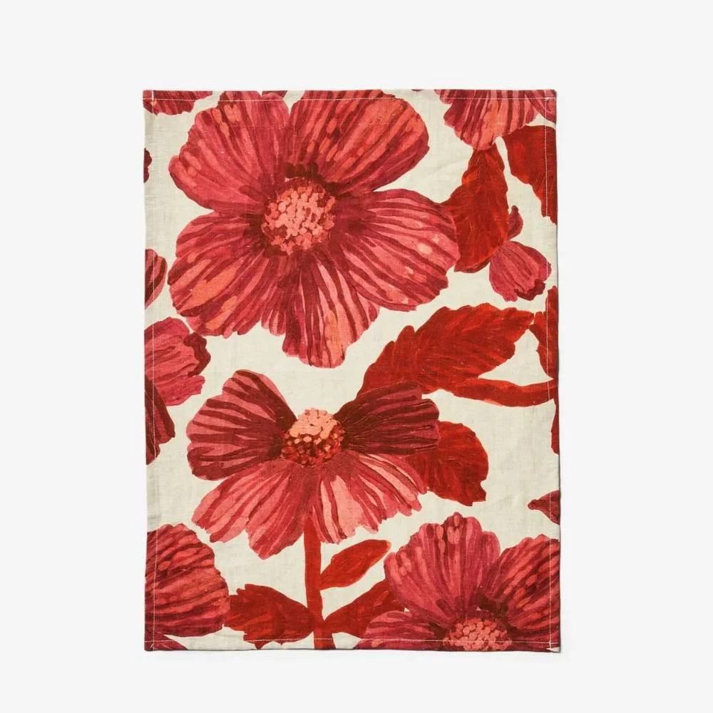 Leon Cerise Tea Towel