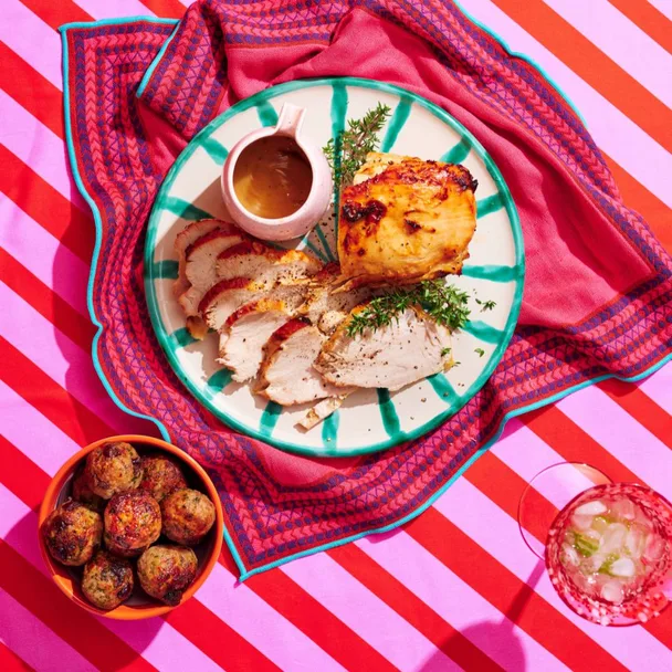 Steph De Sousa&rsquo;s air fryer turkey roll & stuffing balls