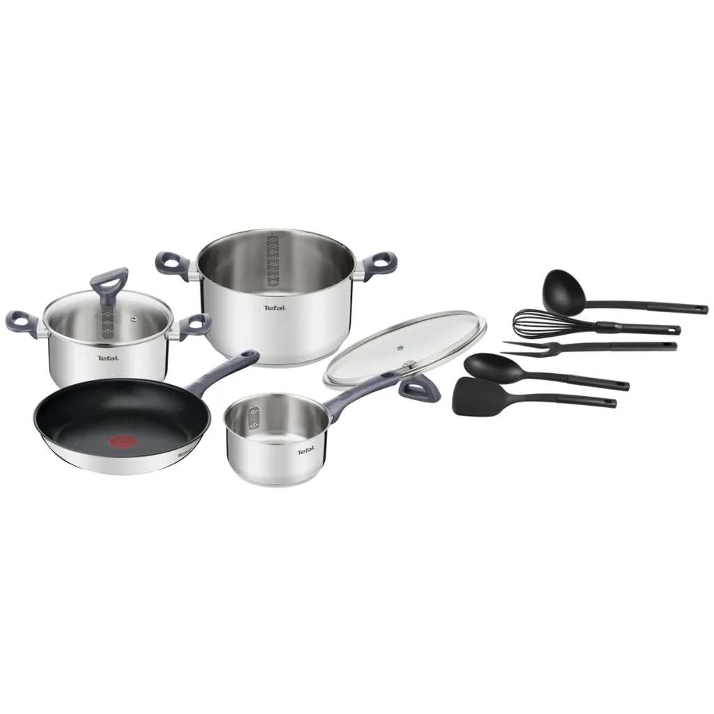 Tefal Daily Cook Stainless Steel Induction 4pc Set with Utensils