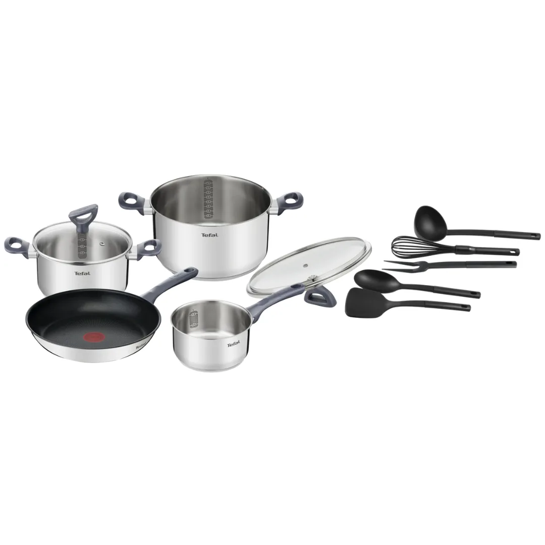 Tefal Daily Cook Stainless Steel Induction 4pc Set with Utensils
