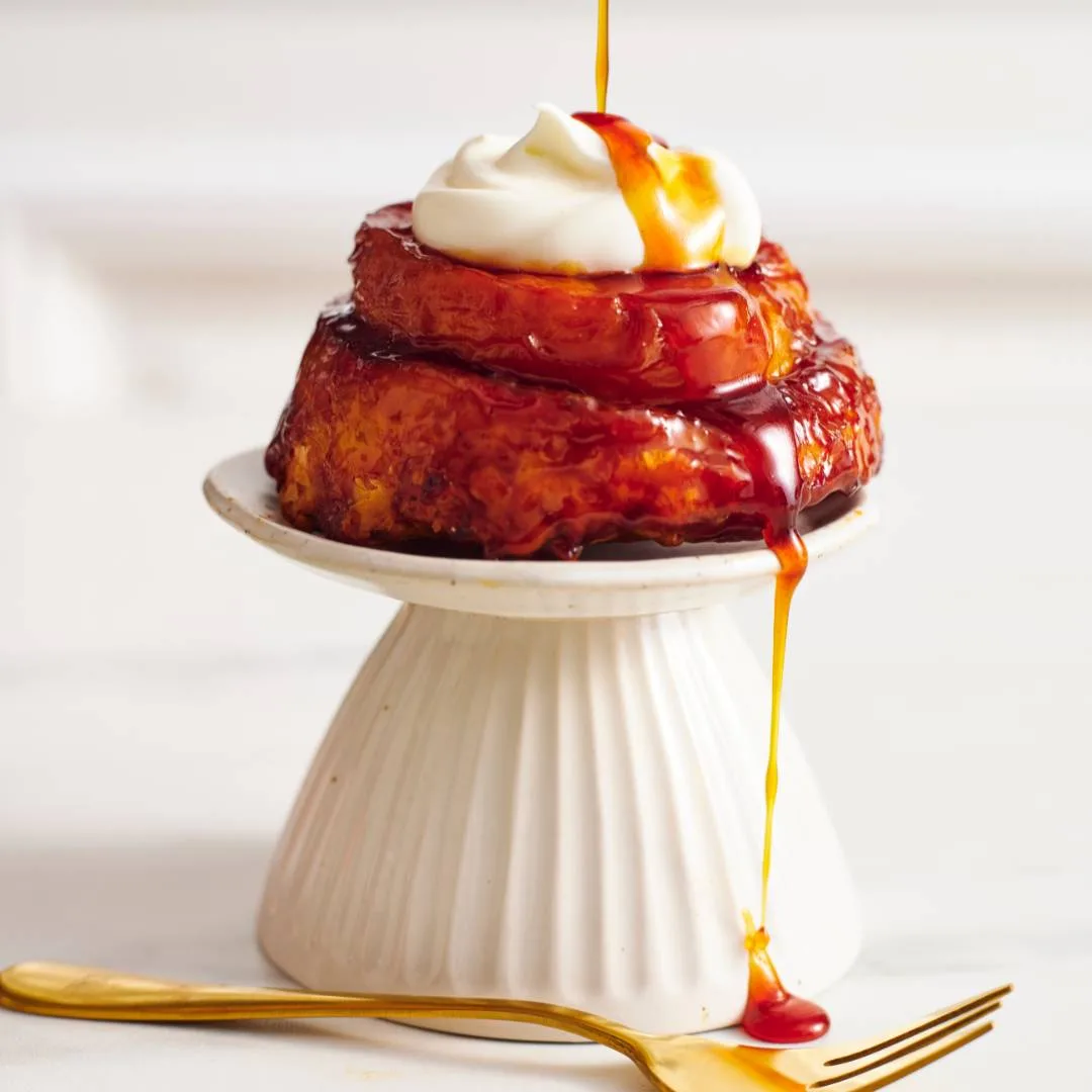 Mini stone fruit tarte tatins