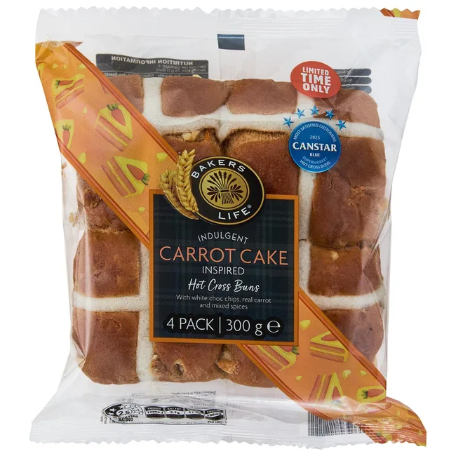 aldi carrot cake hot cross buns