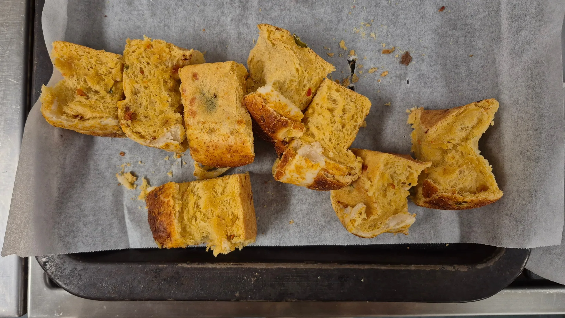 doritos hot cross buns chopped into small pieces