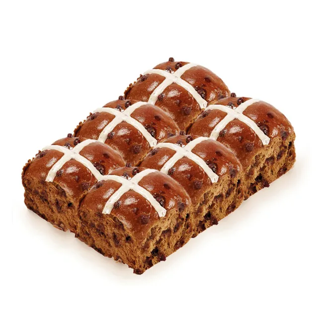 six Mocha Hot Cross Buns &ndash; Bakers Delight