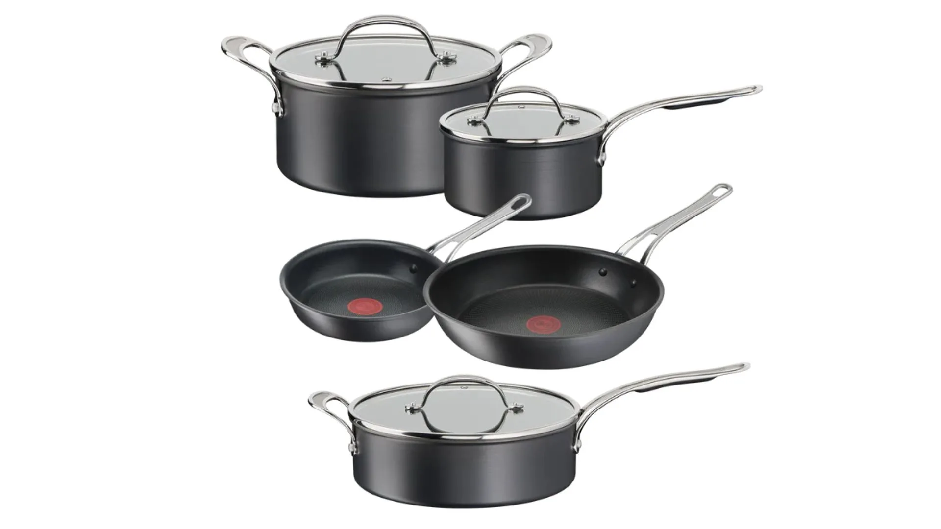 Jamie Oliver by Tefal Cooks Classic Non-Stick Induction Hard Anodised 5pc Cookware Set