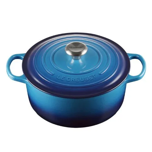 Le Creuset Signature Cast Iron Round Casserole 28cm - 6.7L Azure Blue