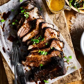 Texas style slow cooker beef brisket cut into slices