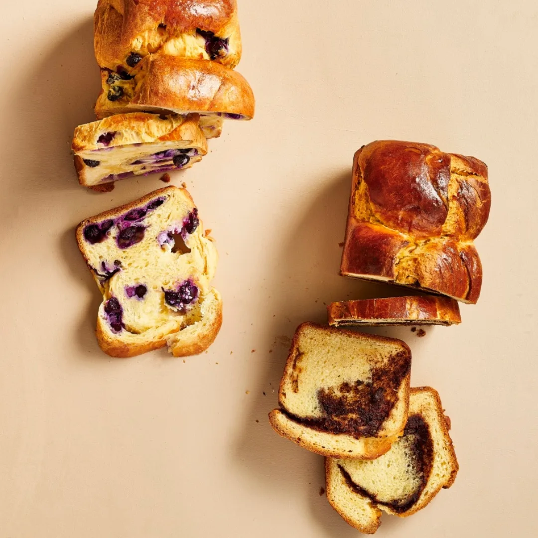 two brioche loaves