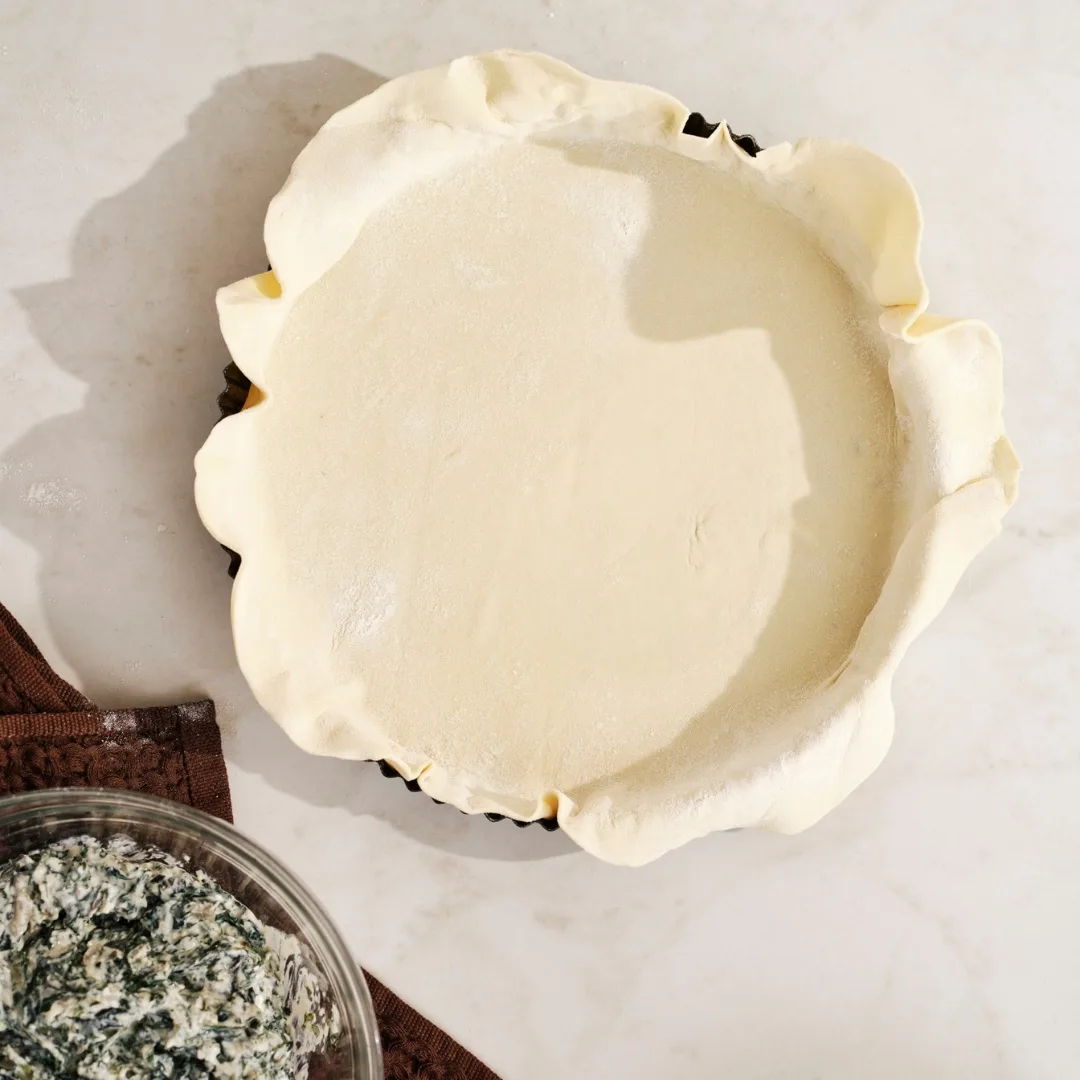 rough puff pastry in a tin