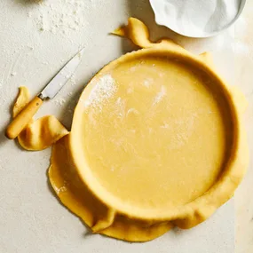 shortcrust pastry in a circle tin