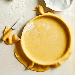 shortcrust pastry in a circle tin