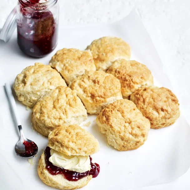 air fryer scones on a sheet of baking paper