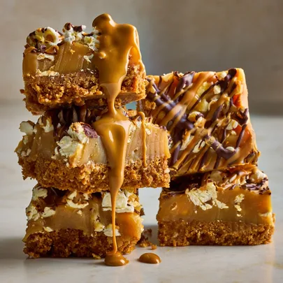 Biscoff caramel slice
