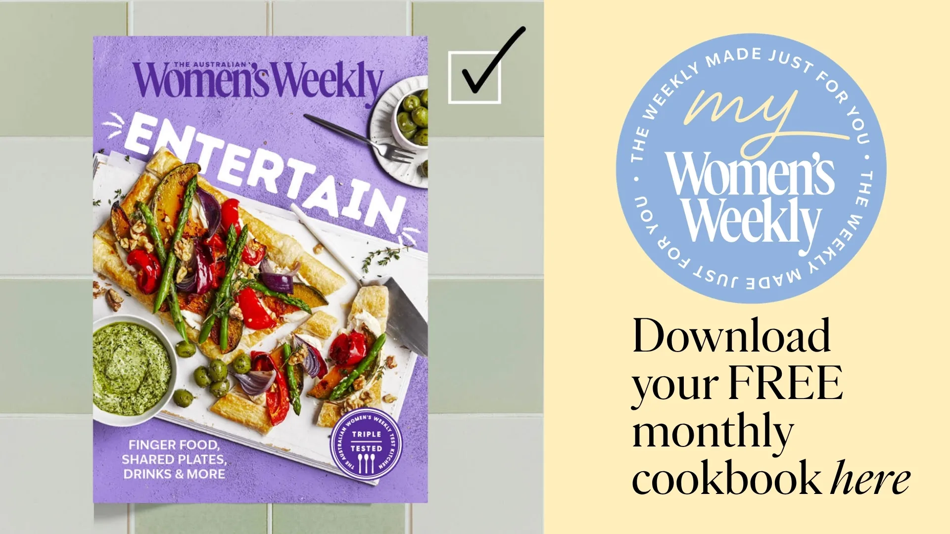 Cover of the Entertain downloadable cookbook