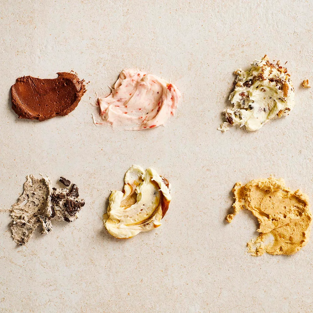 Different buttercream icing flavours
