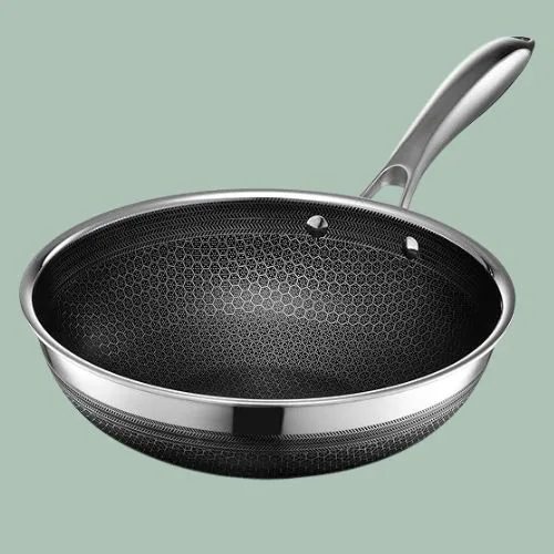 HexClad Hybrid Nonstick 25 cm Wok, Stay-Cool Handle