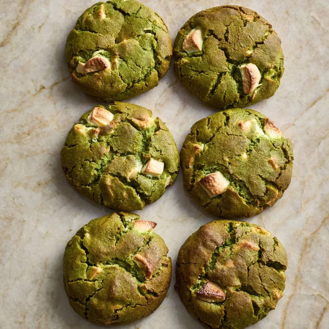six matcha cookies