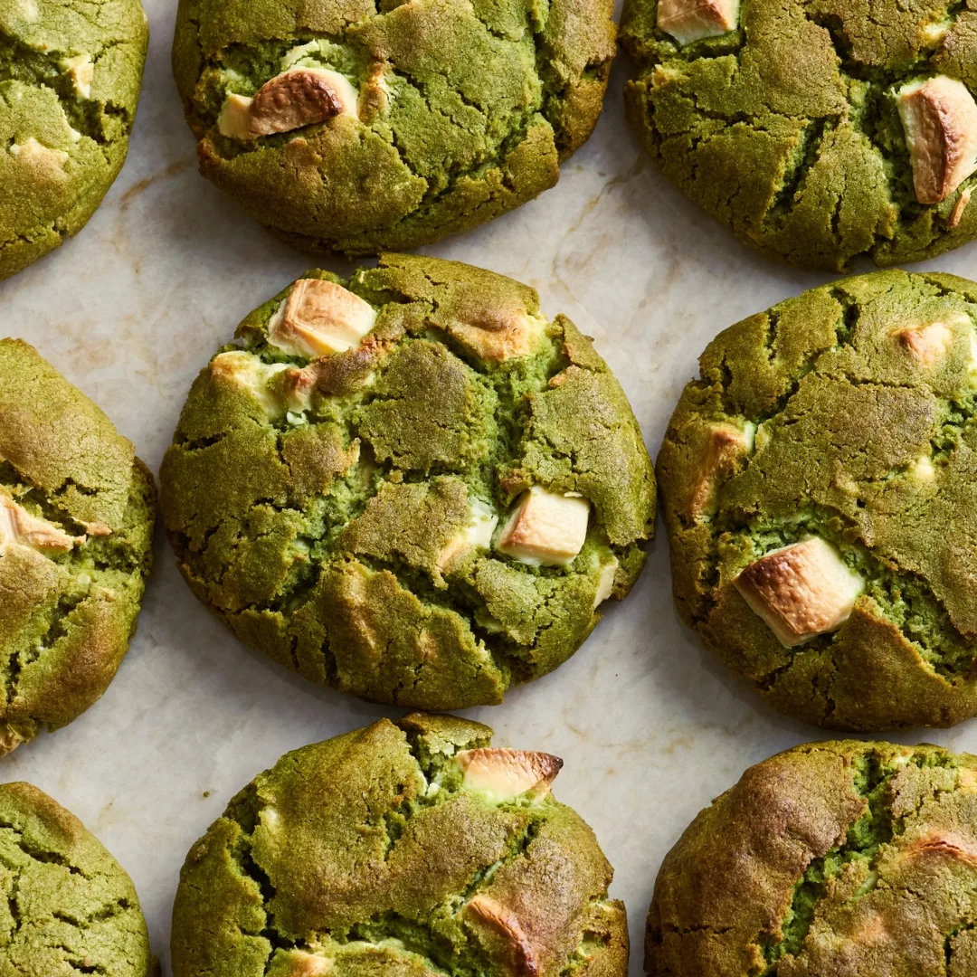matcha cookies with white chocolate
