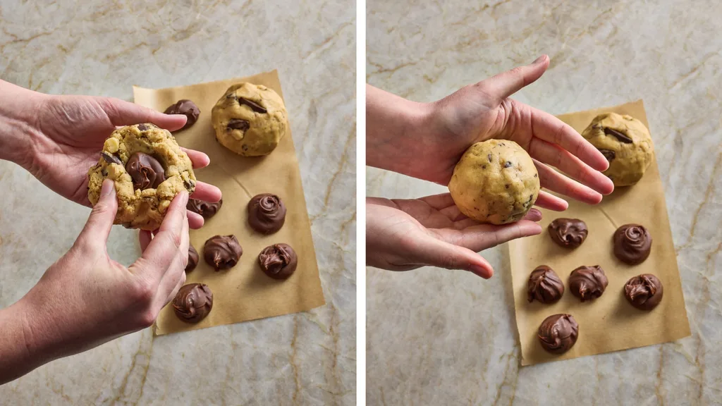 shaping nutella biscuits