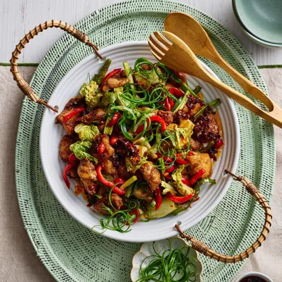 Easy air fryer chicken stir fry