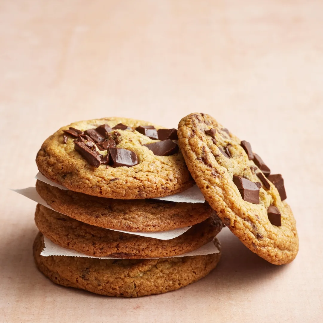 stack of 5 small batch chocolate chip cookies