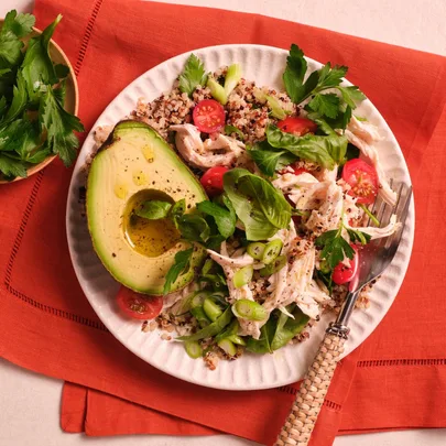 Poached chicken & quinoa salad