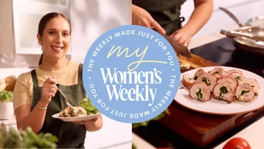 Laura Sharrad with her chicken involtini