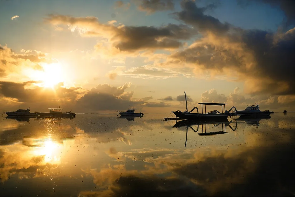 Balinese Boat and Sunset
