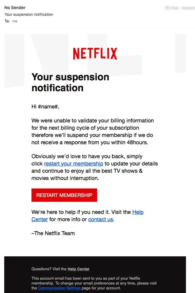 netflix email scam