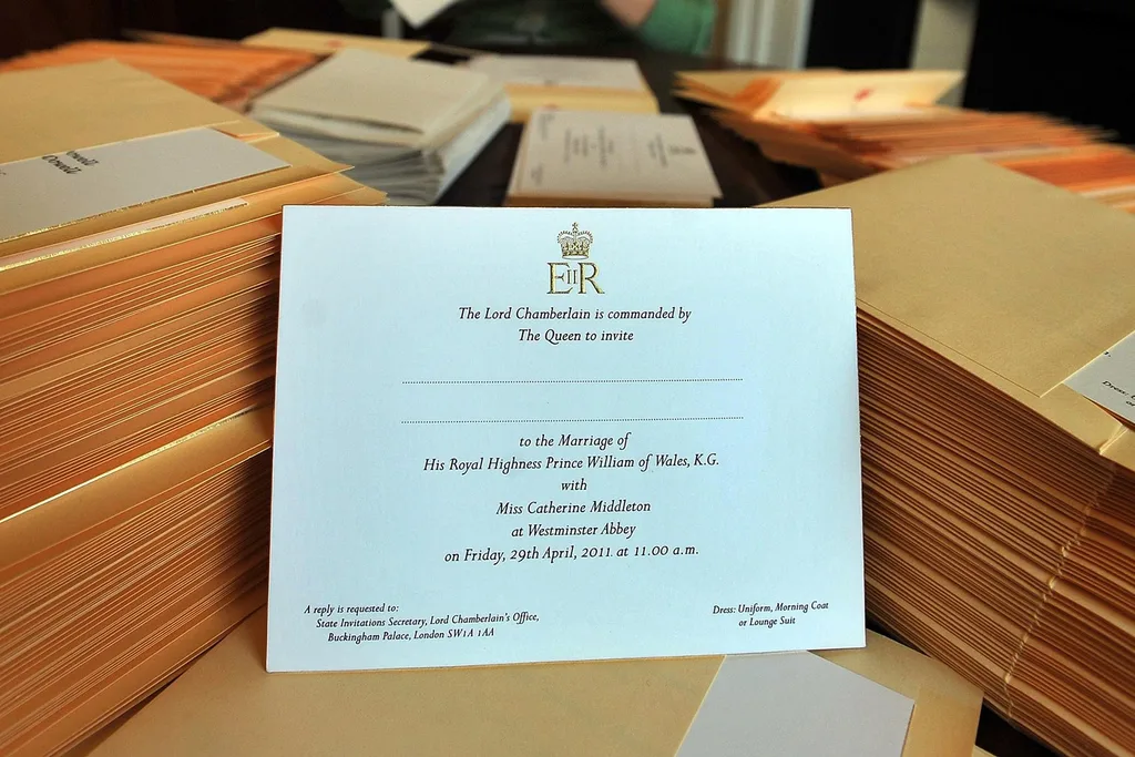 kate middleton wedding invites prince william