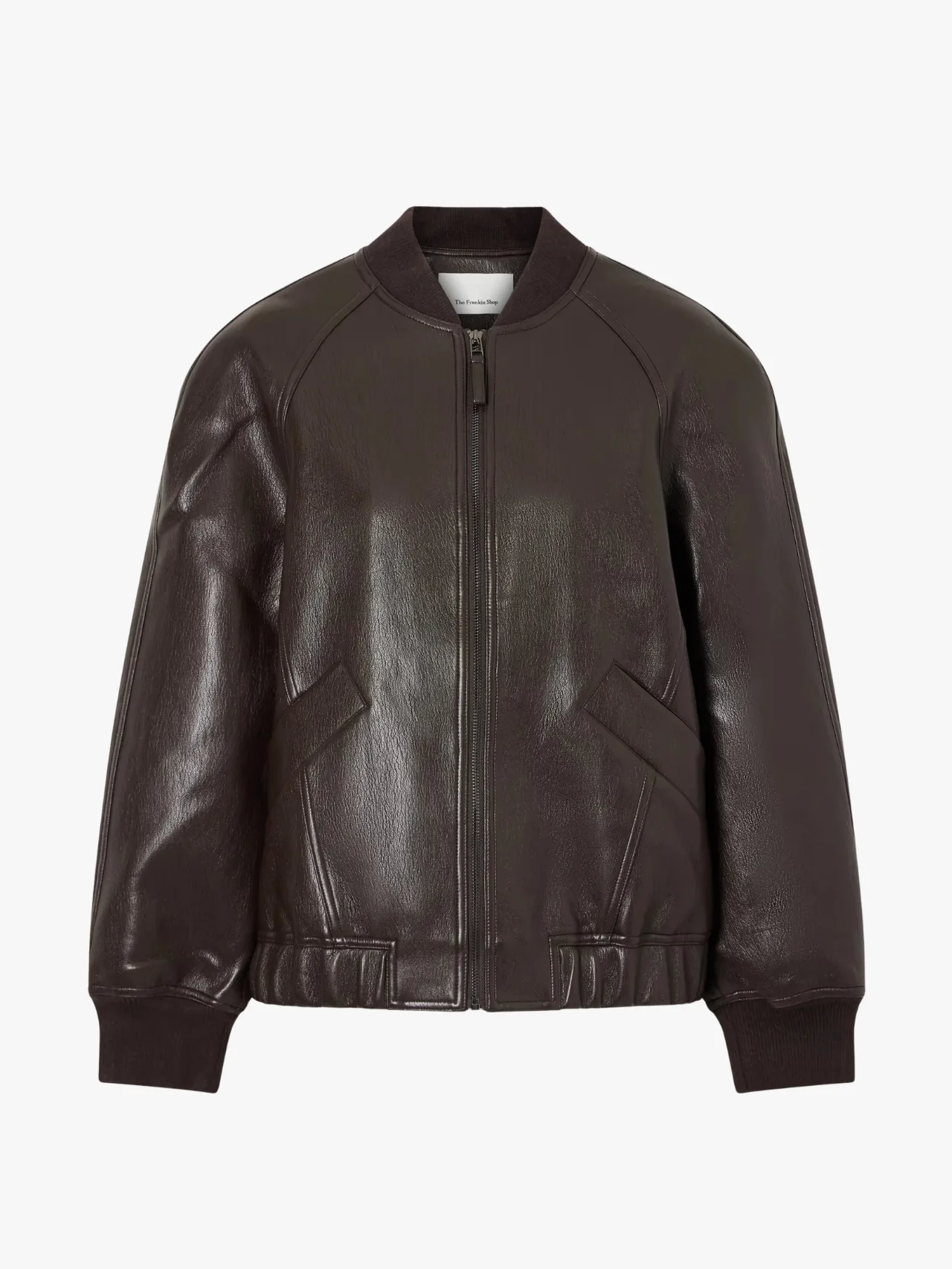 brown leather bomber jacket