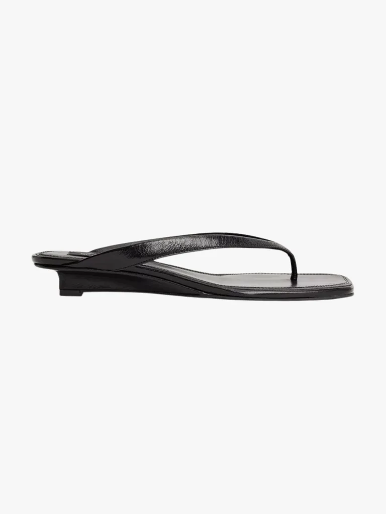 black thongs with low heel