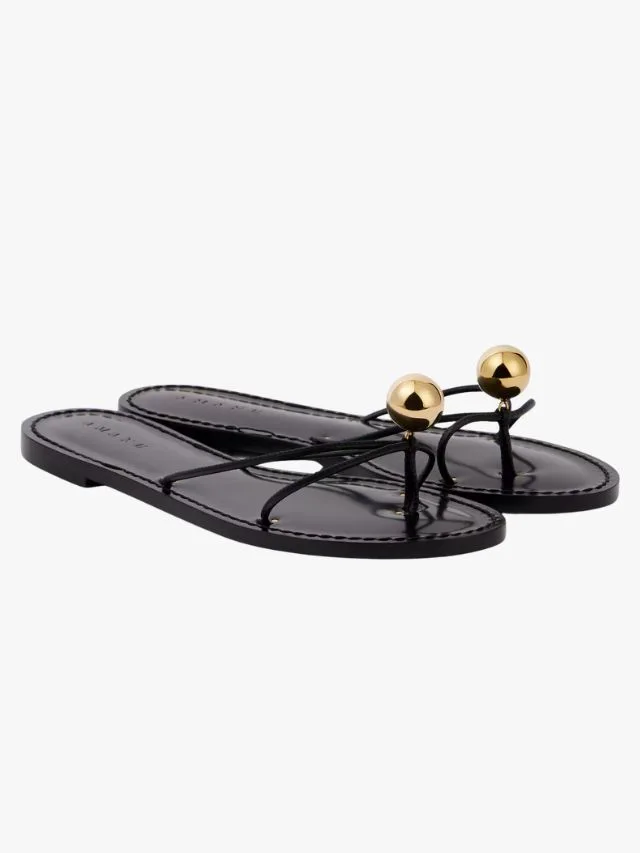 strappy black sandals with embellishment