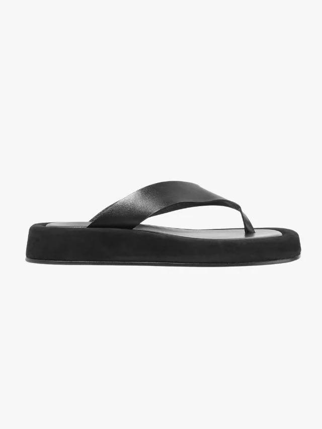 chunky black thong the row