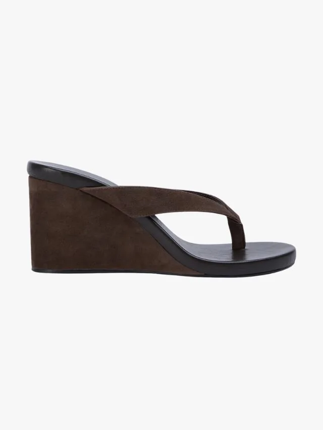 suede wedge thong