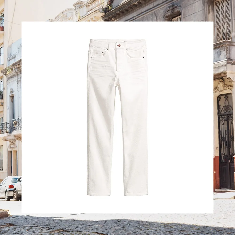 HM spring 2018 white jeans